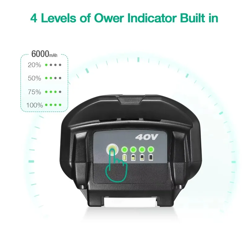 Customize Rechargeable Lithium Ion Batteries 6000mAh 40v Li-ion Battery For Ryobi Cordless Power Tool Battery