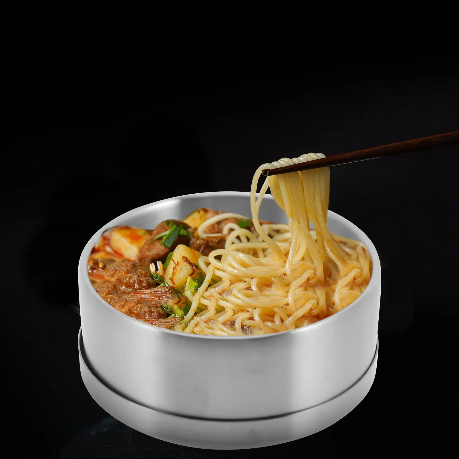 Stainless Steel Rice Bowl Korean Style Leakproof Lid Household Use Double Layer Insulated Food Serving Container Soup