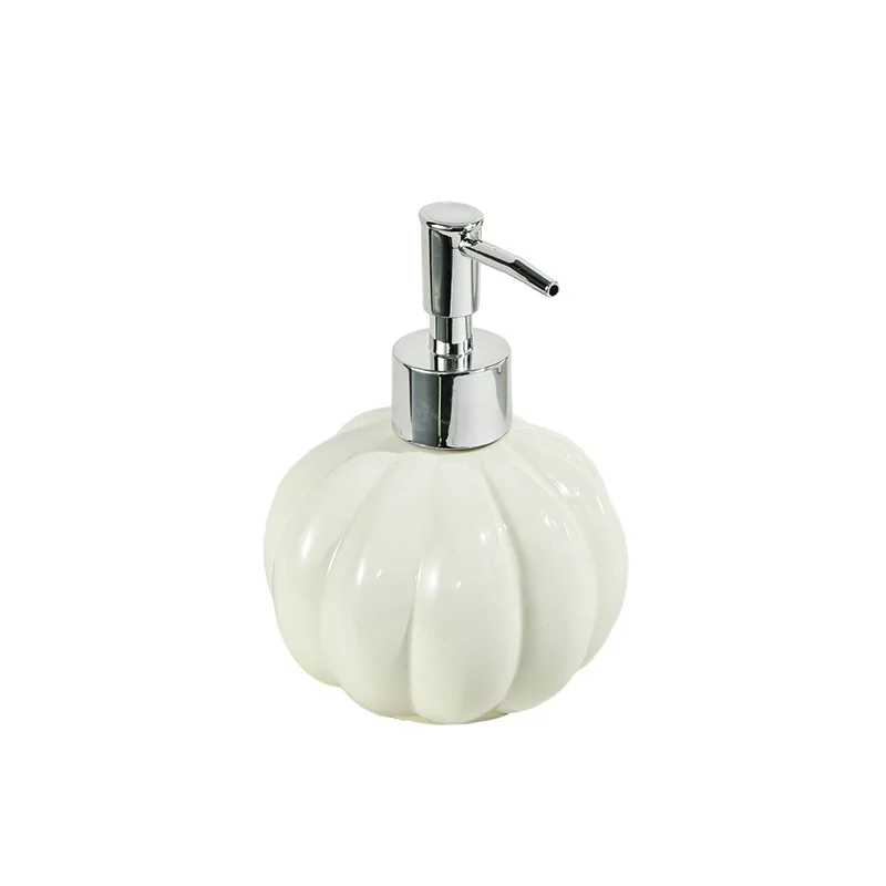 Ceramic Pumpkin-shaped Emulsion Bottle Cosmetic Water Bottle Toilet Emulsion Bottle Shower Gel Shampoo Press-type Bottling