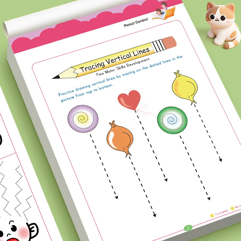 Cute Cartoon Animal Pencil Control Workbook, Beginner Line Tracing Pre-Writing , Improve Toddlers' Handwriting Readiness