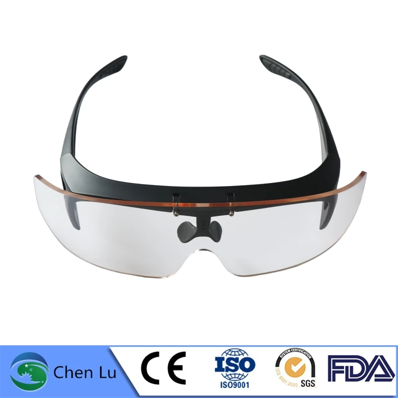 Lead glass flip-up dental eye protection x-ray 0.1mmpb safety goggles oral surgeon CT radiology heavy duty eye shield equipment