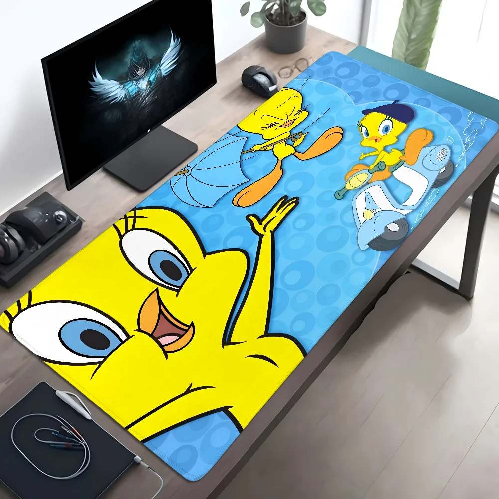 Anime Looney Tunes T-Tweety Bird Mousepad Large Gaming Mouse Pad LockEdge Thickened Computer Keyboard Table Desk Mat