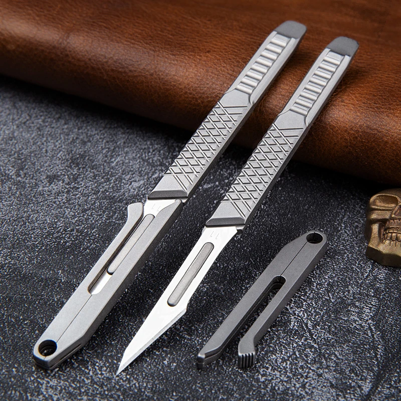 Titanium Alloy Multifunctional EDC Utility Knife Stationery Scalpel Paper Cutting Film Cutting Tool