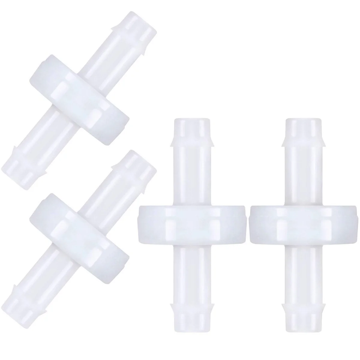 

4Pcs Check Valve PVDF Wear-Resistant One-Way Check Valve for Fuel Gas Liquid Air 1/4 Inch 6 mm