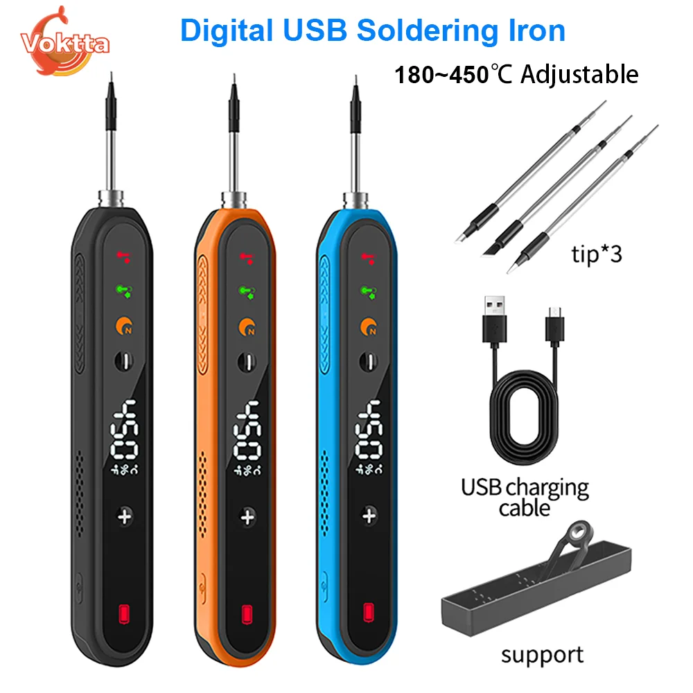 Soldador Inteligente USB con Batería de 1400mAh, Interfaz Tipo C, Control de Temperatura Inalámbrico, Herramienta de Soldadura de Alta Potencia