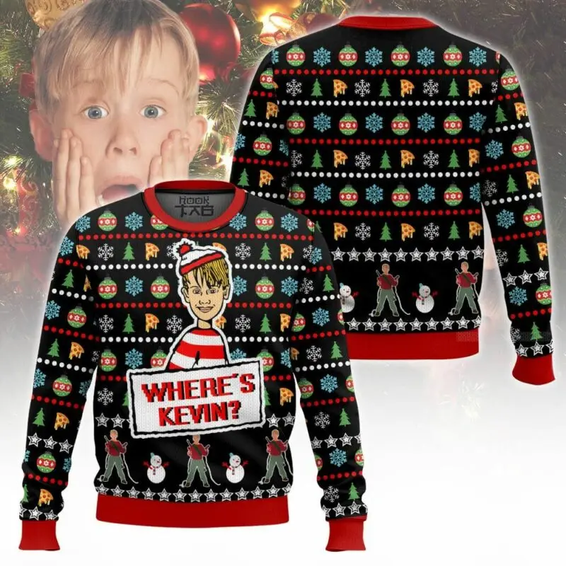 

2025 New Movie 'Home Alone' Funny Christmas Sweater Ugly Round Neck Plush Casual Hoodie for Men and Women Street Hip Hop Top