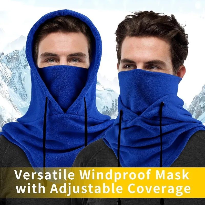 Winter Warm Polar Fleece Hood Mask Outdoor Riding Warm Sport Cap Windproof Face Mask Neck Warmer for Cycling Skiing Motorcycling