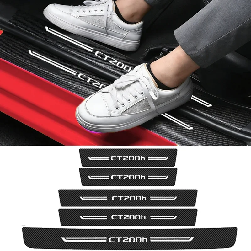 Rear Trunk Sill Pedal Stickers Car Front Door Threshold Strips for CT200H Badge Decals Wear-resistant Auto Accessories For Lexus