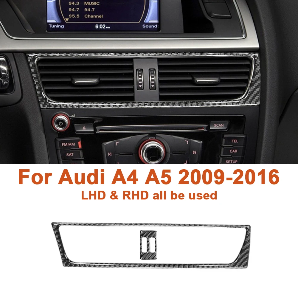 

For Audi A4L A4 B8 Q5 A5 2009-2016 Modified Accessories Carbon Fiber Car Air Outlet Frame Decorative Stickers Auto Interior