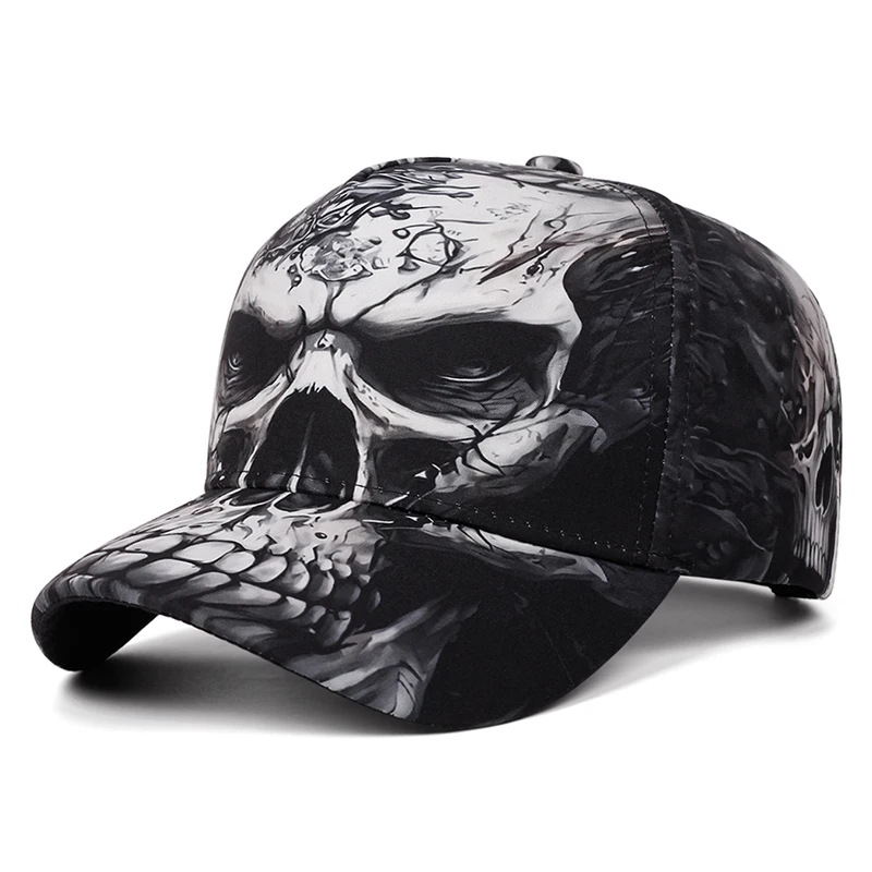 2026 Modische Neue Baseball-Kappe mit Skelett-Print Hip-Hop Skateboard-Mütze für Outdoor Tägliches Pendeln Dekoration Sonnenschutz-Kappe Unisex – Detail 4