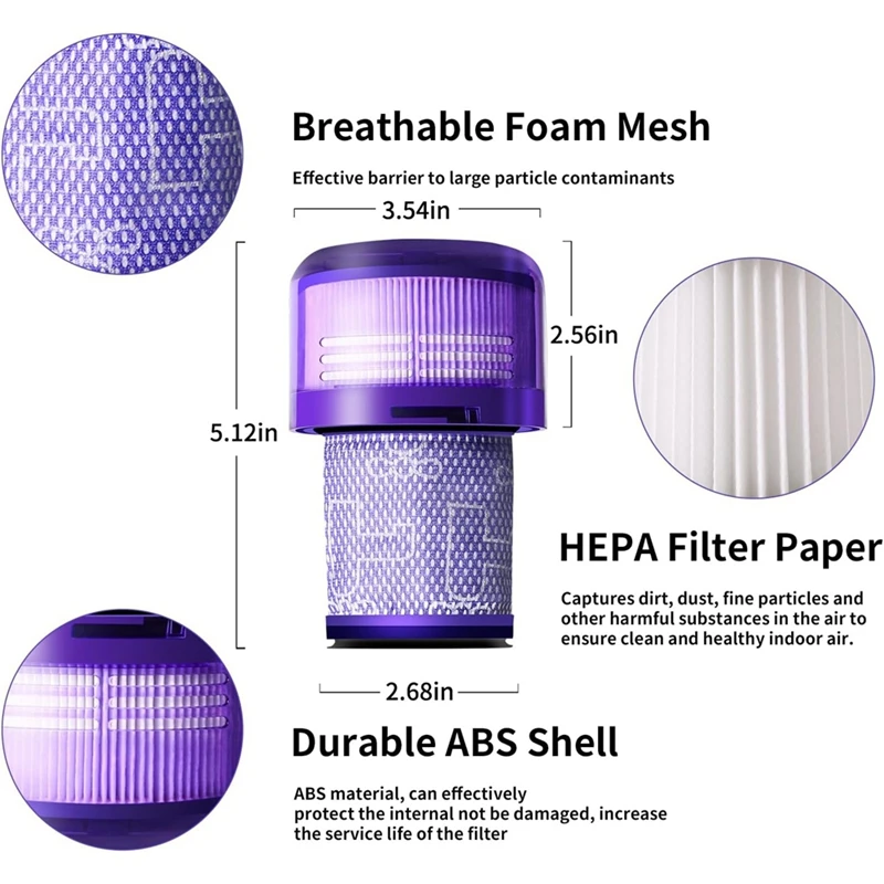 Замена фильтра SANQ V11 для пылесосов Dyson V11 V15 Detect, запасная часть 970013 -02, 5 фильтров и 1 чистящая щетка