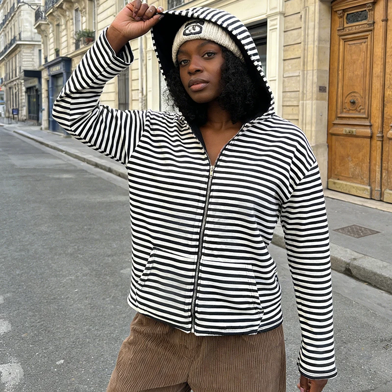 

Худи в стиле хип-хоп и панк для девочек: повседневная толстовка в готическом стиле с молнией, для ношения как внутри, так и снаружи, осенне-зимняя куртка