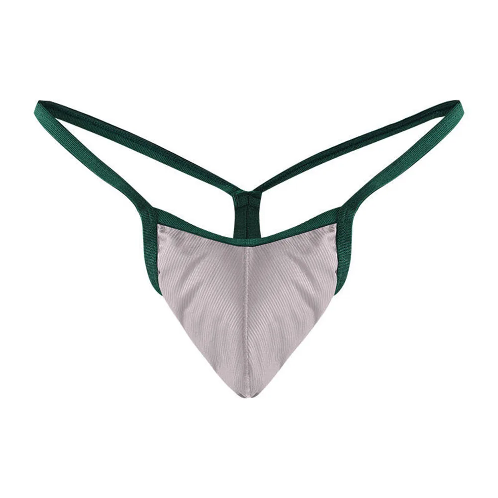 Men Back HighFork Gstring Bulge Pouch Breathable Elastic LowRise Thong Underwear  Ice Silk Briefs Breathable Thread Briefs Short