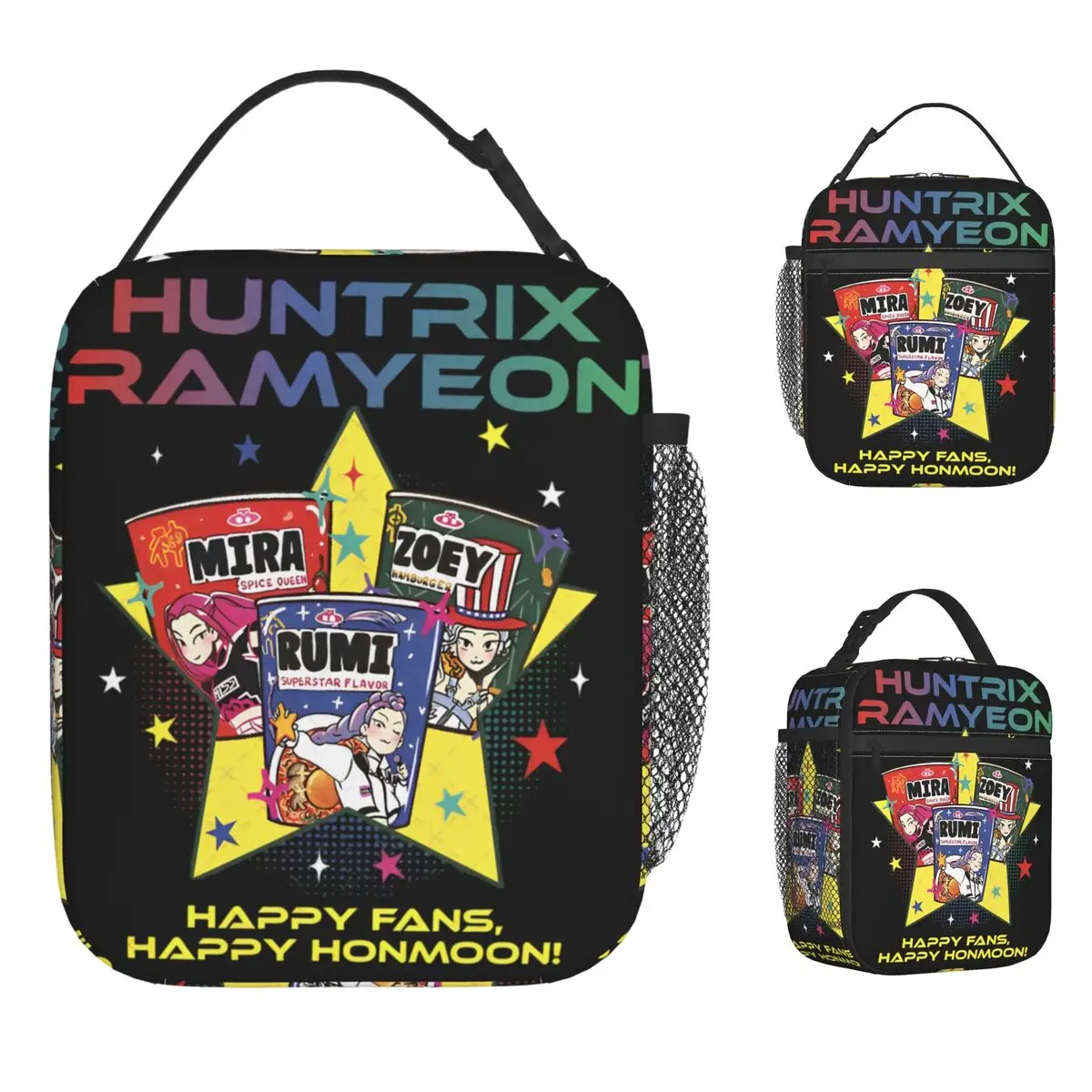 

Huntrix Kpop Demon Hunters Lunch Bag For Women Custom Lunch Box Outdoor Picnic Cooler Bag Convenient Oxford Tote Food Bags