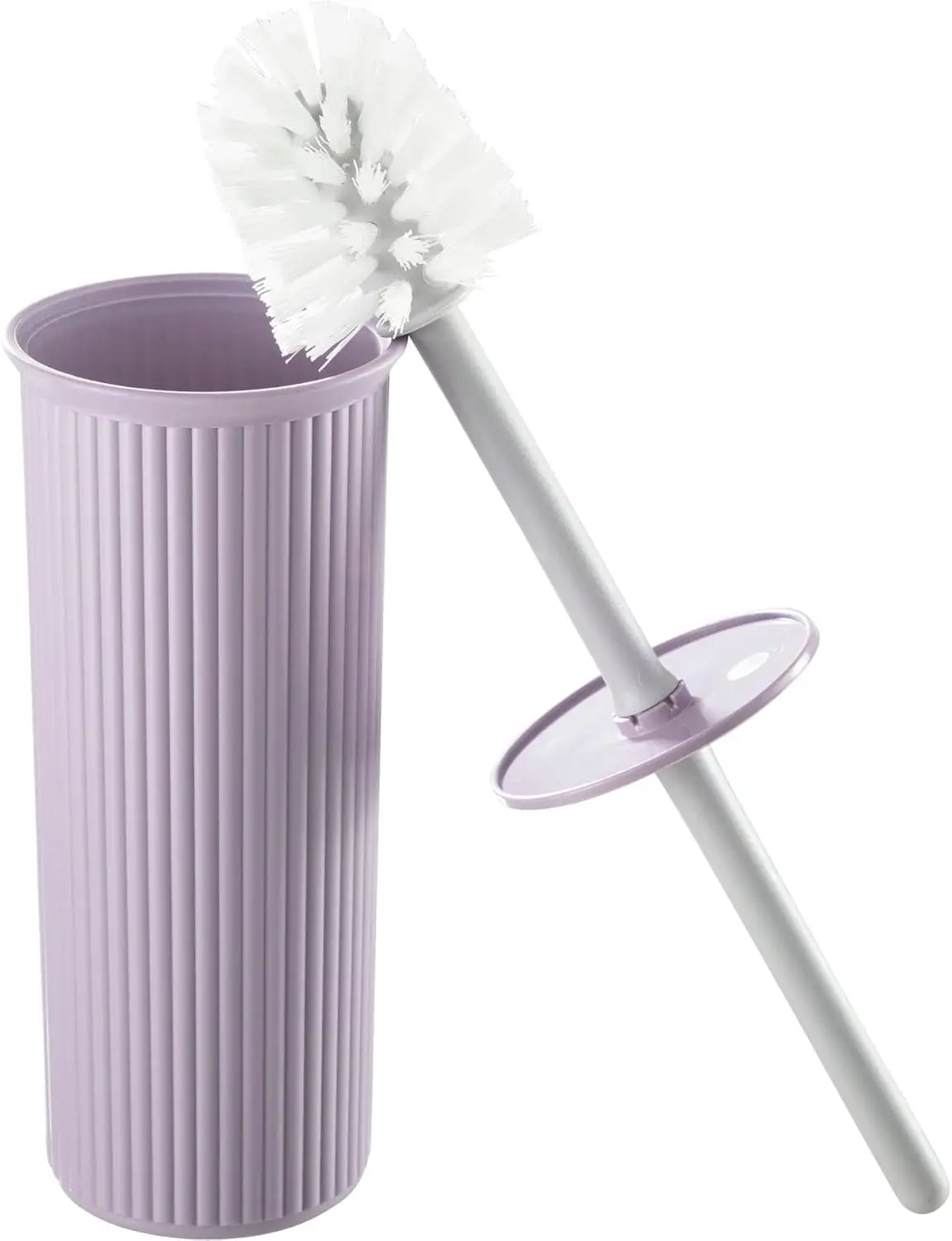 

Ribbed Toilet Bowl Brush and Holder Set, Lilac Purple, 1 Pack - Bathroom Cleaner Scrubber with Caddy