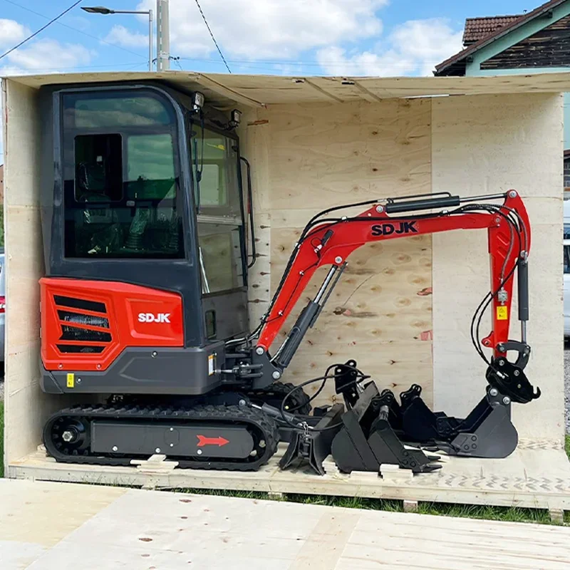 Minescavatore a cabina chiusa 1 tonnellata 1,2 tonnellata 1,6 tonnellate 2 tonnellate Miniescavatore cingolato Mini Digger può essere personalizzato Consegna veloce