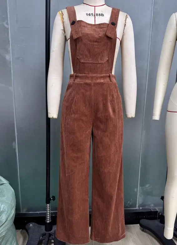 Macacões casuais femininos temperamento deslocamento feminino uso diário outono & inverno moda veludo macacão para mulher