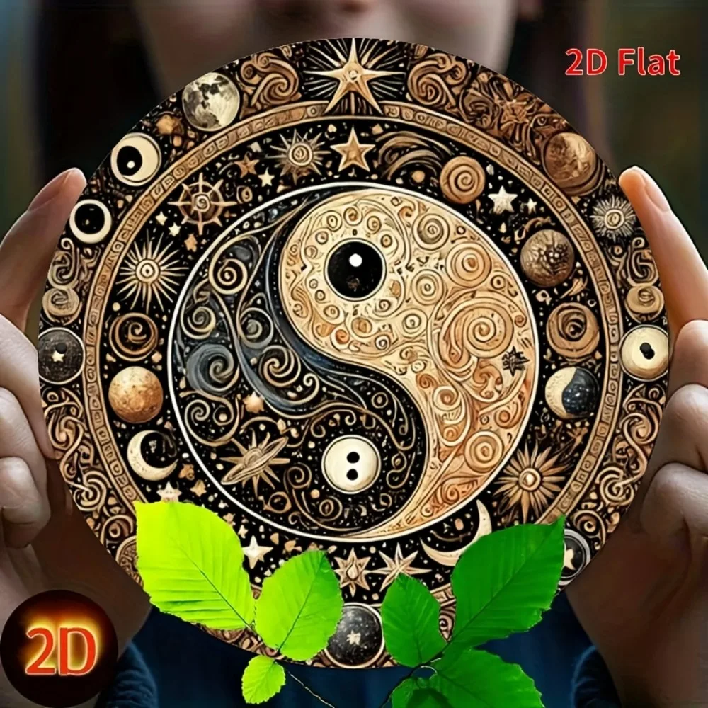Yin Yang Feng Shui Metallschild – Hängedekoration für Zuhause, Büro, Café, Bar – Innen- und Außenbereich, vielseitig einsetzbar, mit detaillierter Schnitzerei