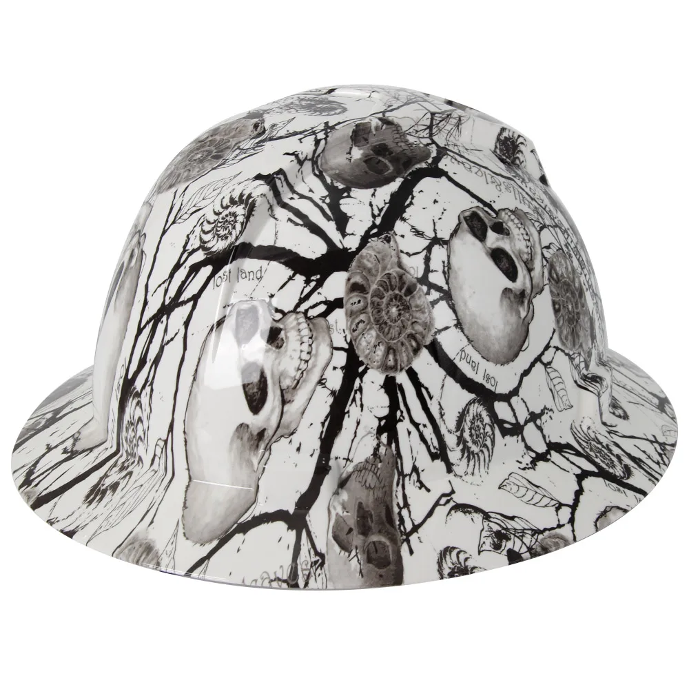 Carbon Fiber Skeleton Pattern Full Brim Hard Hat For Engineer Construction Safety Helmet ABS Adjustable ANSI Hard Hat Protection