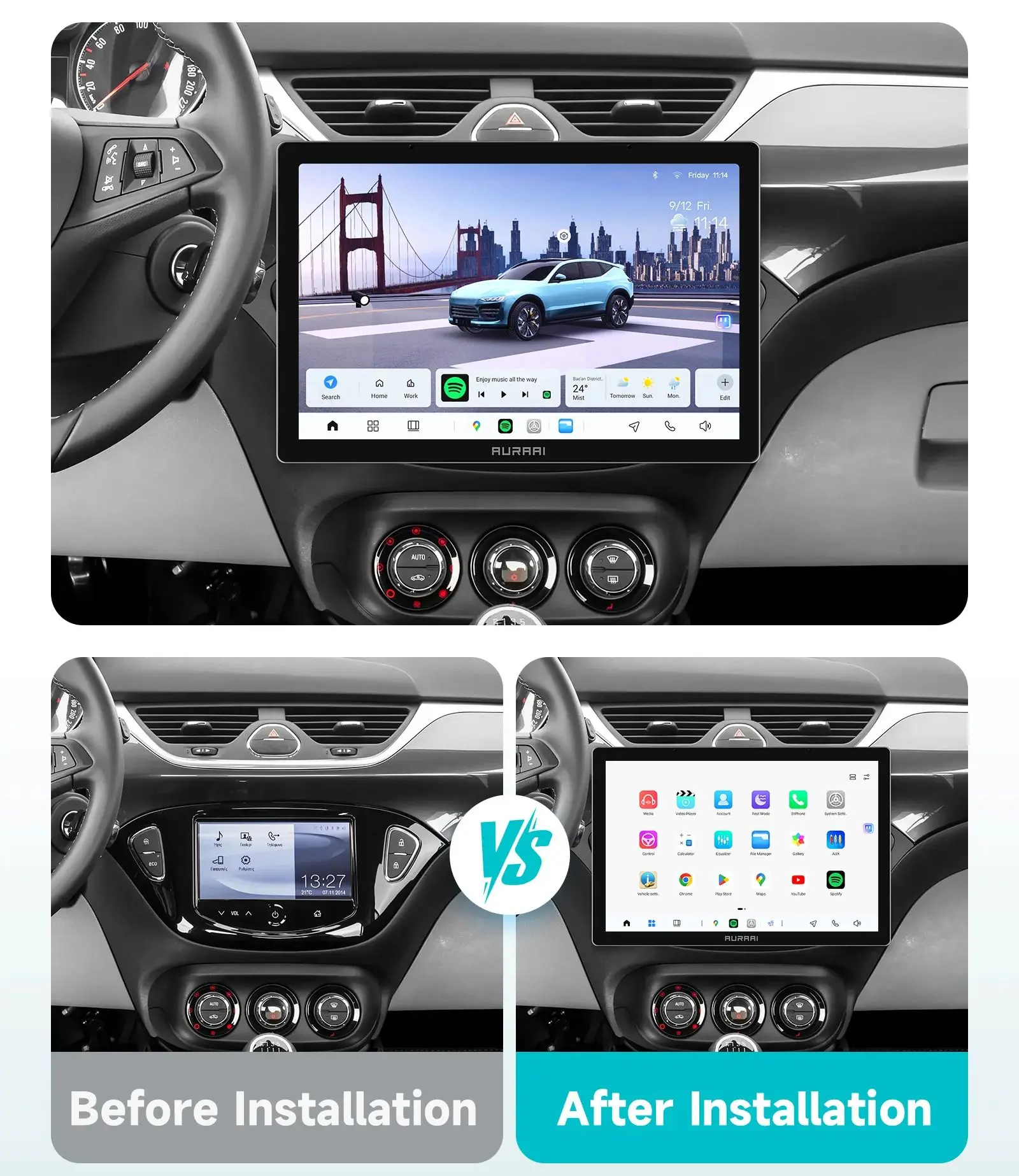 Hizpo 2din Carplay Android Auto For Opel Adam 2013-2016 for Opel Corsa E 2015-2019 Car Stereo GPS Multimedia Video Player 4G SWC
