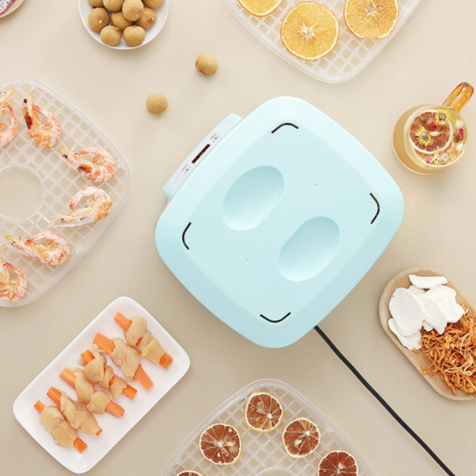 Digital Food Dehydrator 24-Hour Timer Stackable Tray Dehydrator Jerky Dryer Transparent Trays Drying Machine