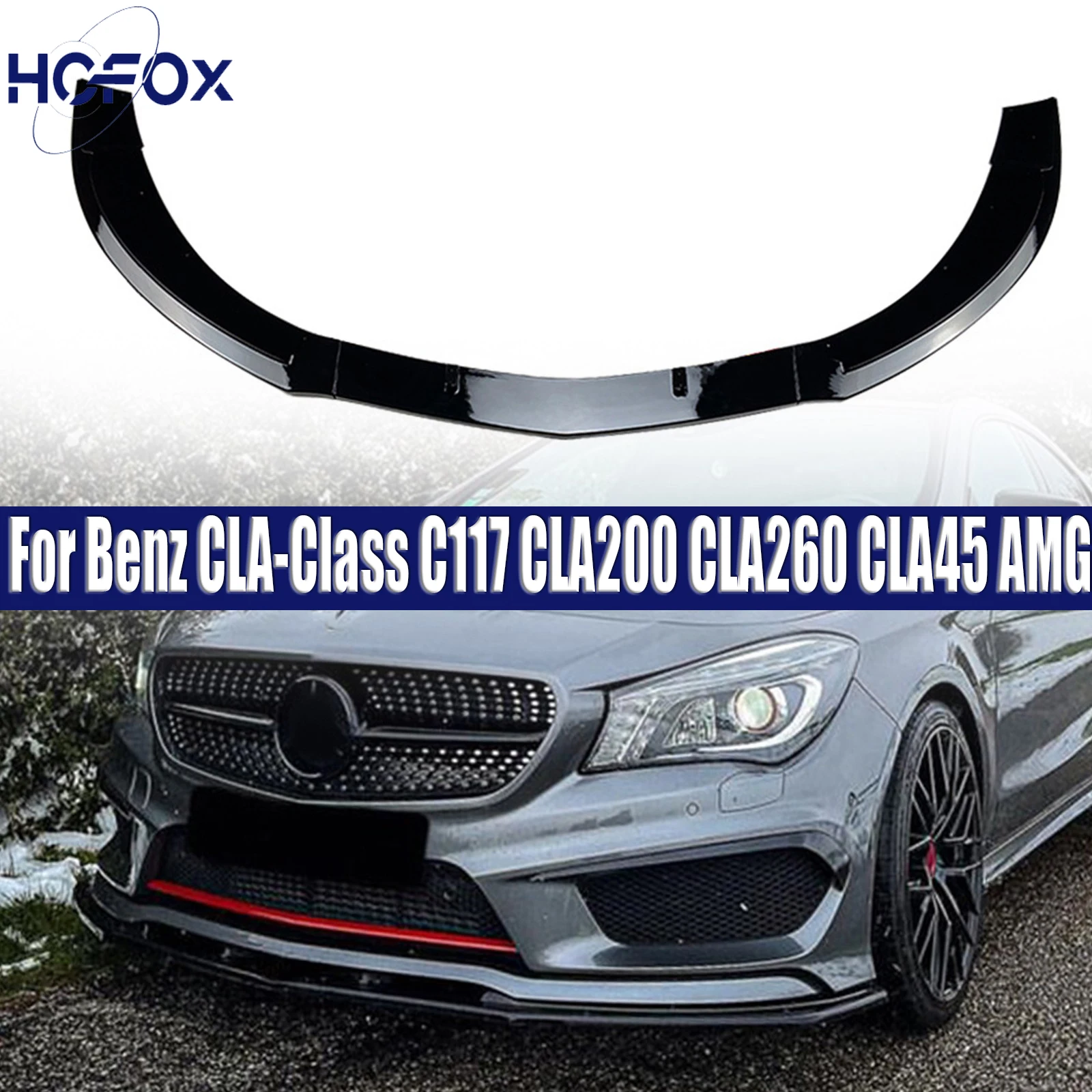 

Front Bumper Lip Spoiler Maxton Style Diffuser Splitter Chin Trims For Benz CLA-Class C117 CLA200 CLA260 CLA45 AMG 2013-2015