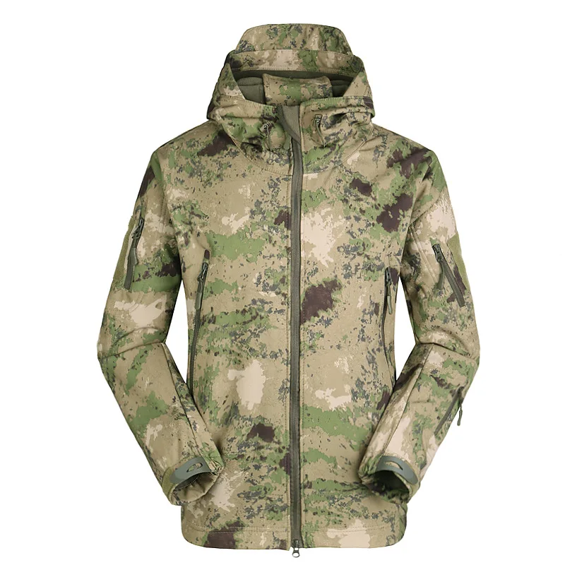 

Outdoor Pro Man Hunting Tactical Hiking Jacket Lurker Shark Skin Softshell V5 Outdoor Hunting Coat Hooded Camo Outerwear