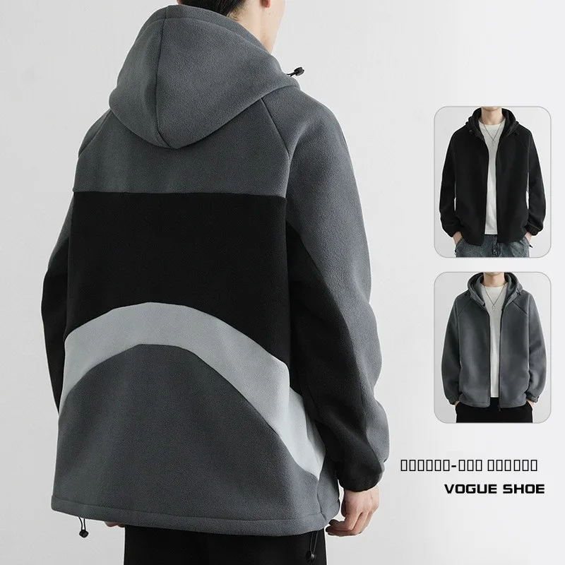 

Casual Hooded Face Jaet for Middle-Aged And Young Men Comfortable Sweatirt with ket Easy Care Regular Fit Leisure Wear