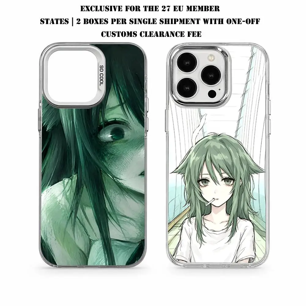 Funda de Silicona Saya No Uta S-Song para iPhone 17 16 15 14 Pro Max Plus, Carcasa Rígida Plateada