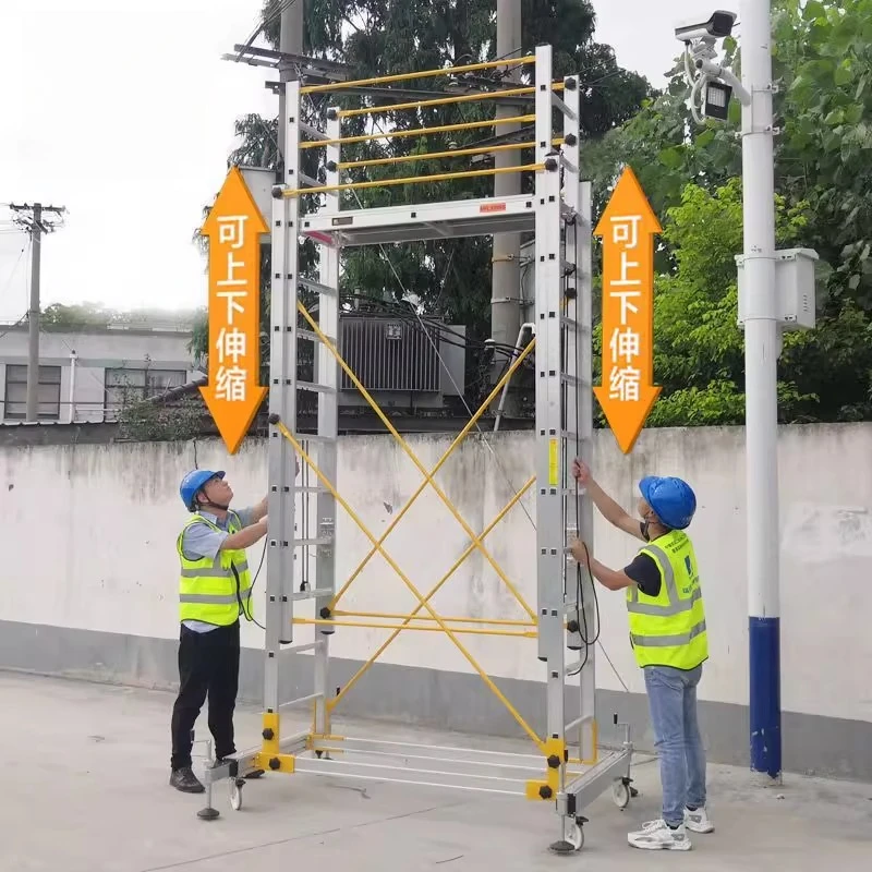 Mobiele steigers van aluminiumlegering, draagbare steigers, directe verkoop van technische ladderplatform