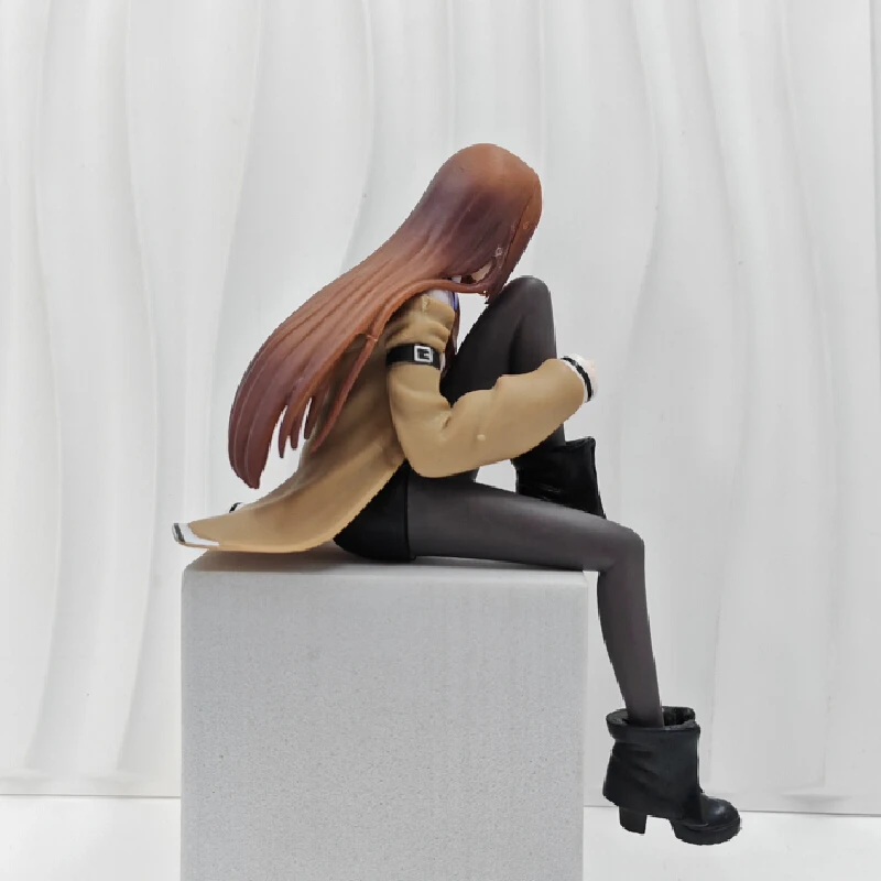 Anime Figure Kurisu Makise Steins Gate Pvc Collectible Model Sitting Posture Desktop Ornament For Anime Collectors Home Decor