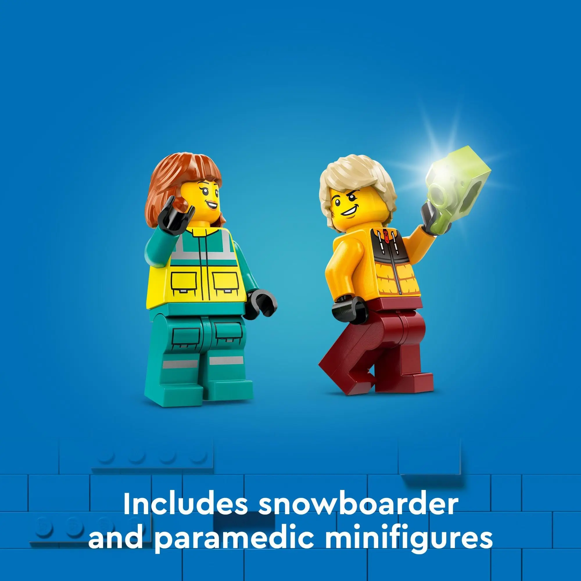 LEGO City Emergency Ambulance and Snowboarder Toy Vehicle Playset Boarder and Paramedic Minifigures Winter Toy for Ages 4+ 60403