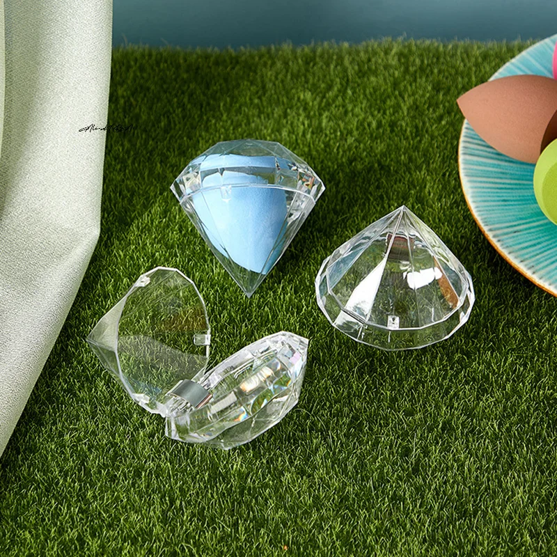 Puste pudełko do przechowywania gąbek do makijażu w kształcie rombu Przenośny organizer na kosmetyki Puff Plastikowy stojak na blender Stojak do suszenia