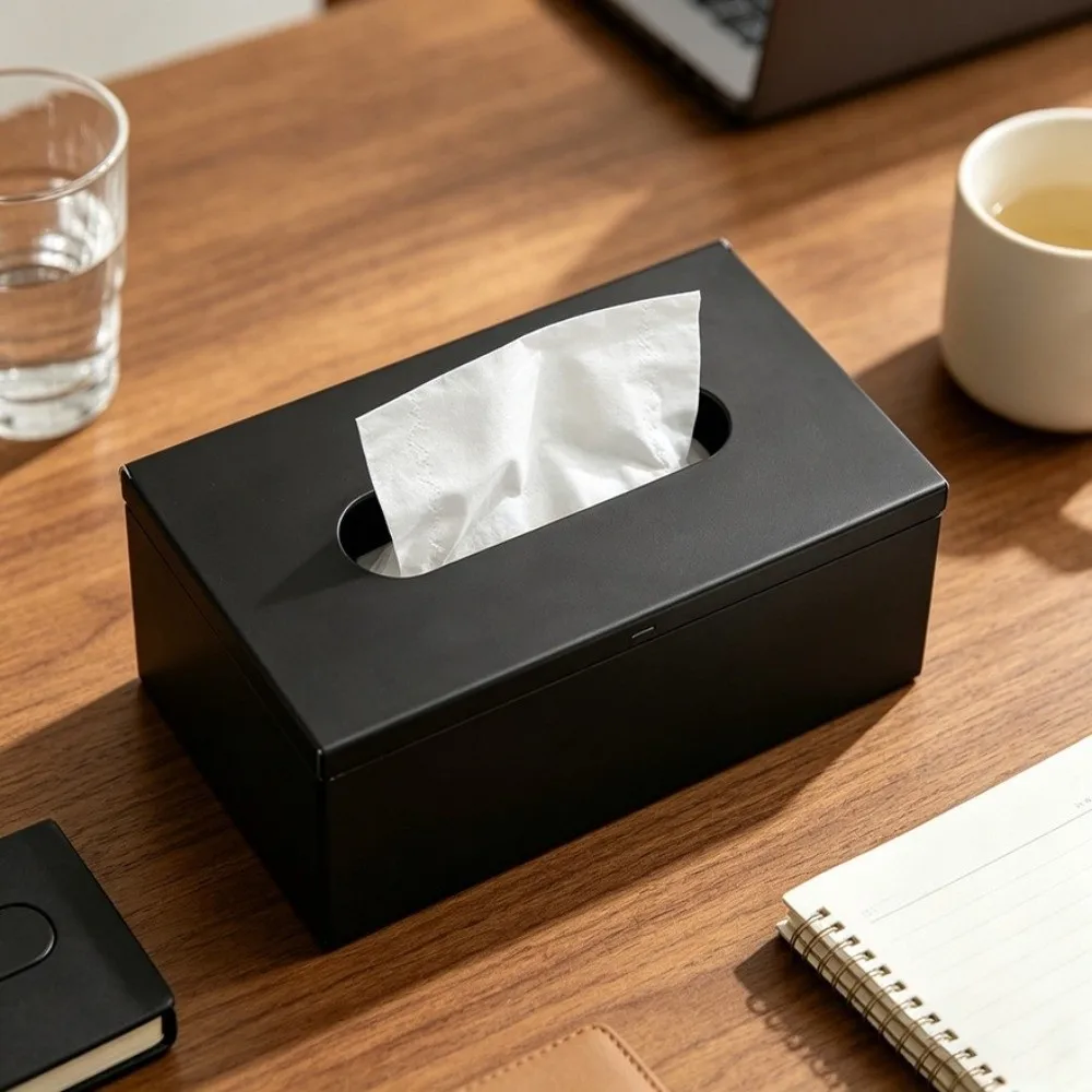 Rectangular Stainless Steel Tissue Box Waterproof Wall-mounted Paper Towel Case Multi-functional Modern Paper Dispenser