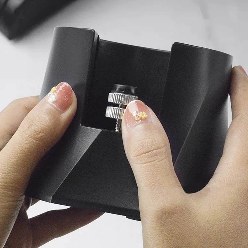 Spiral Black Tamp Base, Espresso Machine Handle Storage Base, Height Adjustable, Non-Slip Bottom