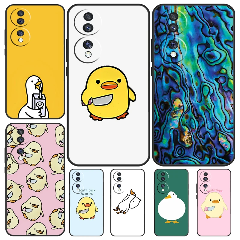 Cartoon Duck Knife Case For Honor Magic 5 Pro 50 70 90 Lite Honor 8X 9X X9b X9a X8a X7a X6a X6 X7 X8 X9 Cover