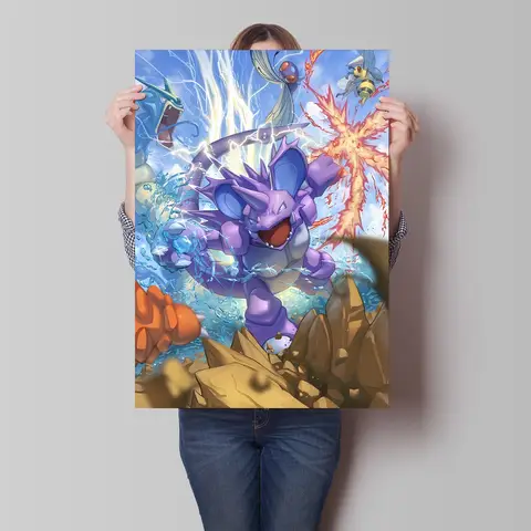 캔버스 Hd 인쇄 포켓몬 Mewtwo 장식 선물 홈 룸 그림 고품질 만화 캐릭터 그림 거실 장식 포스터