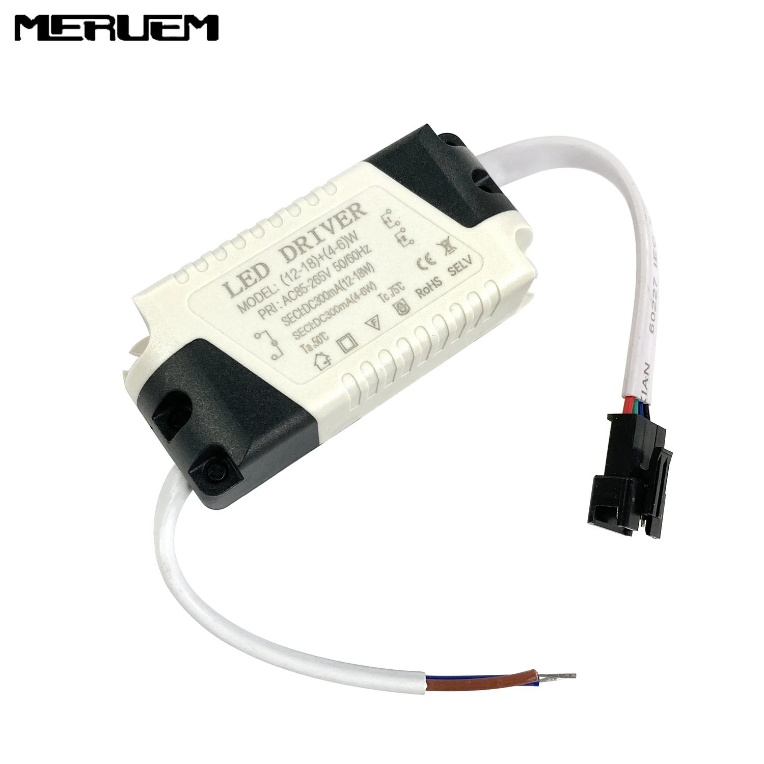 LED Driver 12+4W,18+6W Transfermer for Double Color Ceiling Lights Two OutputDC12-21V,36-62V 250-300mA 4pin Connetor AC110V-265V