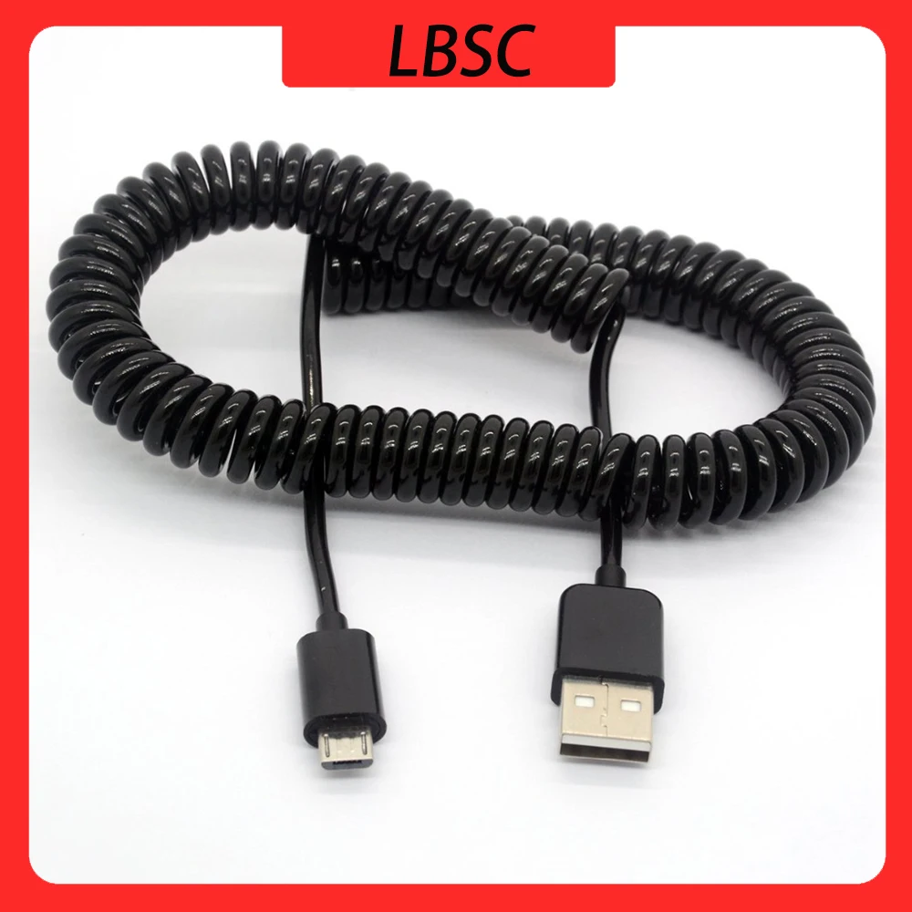 LBSC 2.5M USB 2.0 A Male to Micro USB B Spiral Coiled Adapter USB Data Charging Cables Connector USB Charger Cable
