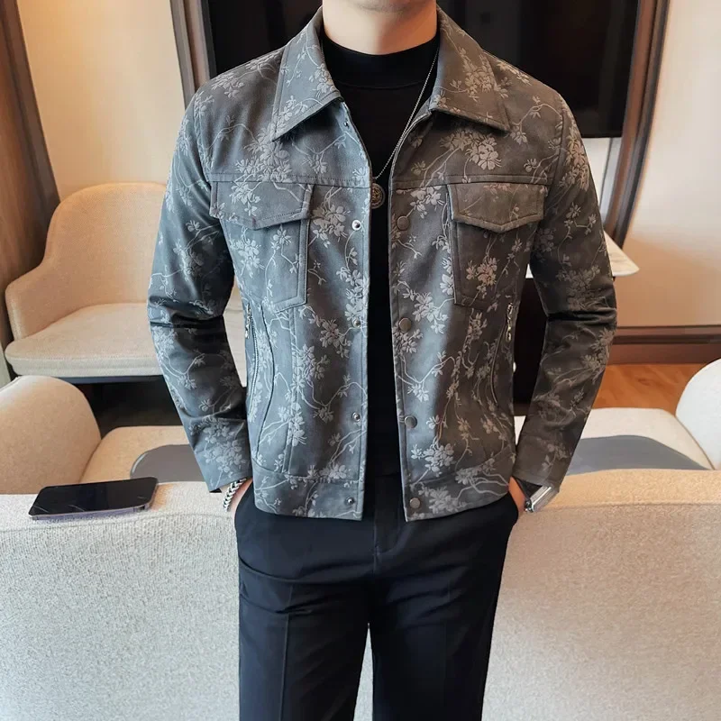 High Quality Autumn Leather Jacket Men Lapel Motorcycle Bike Jacket Casual Business Pu Coats Men Clothing Streetwear