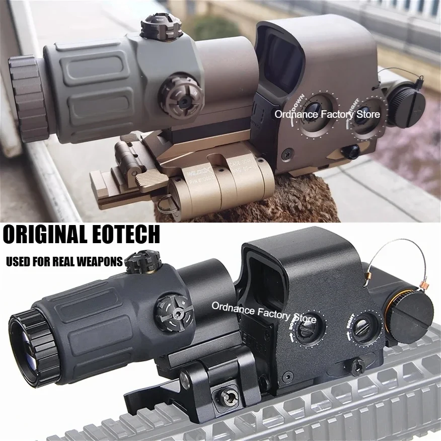 E*TECH 558 Holographic Collimator Red Dot Sight G43/G33 3X G45 5X Magnifier Airsfot Hunting Gear W/20mm Rail Mounts & QD Lever