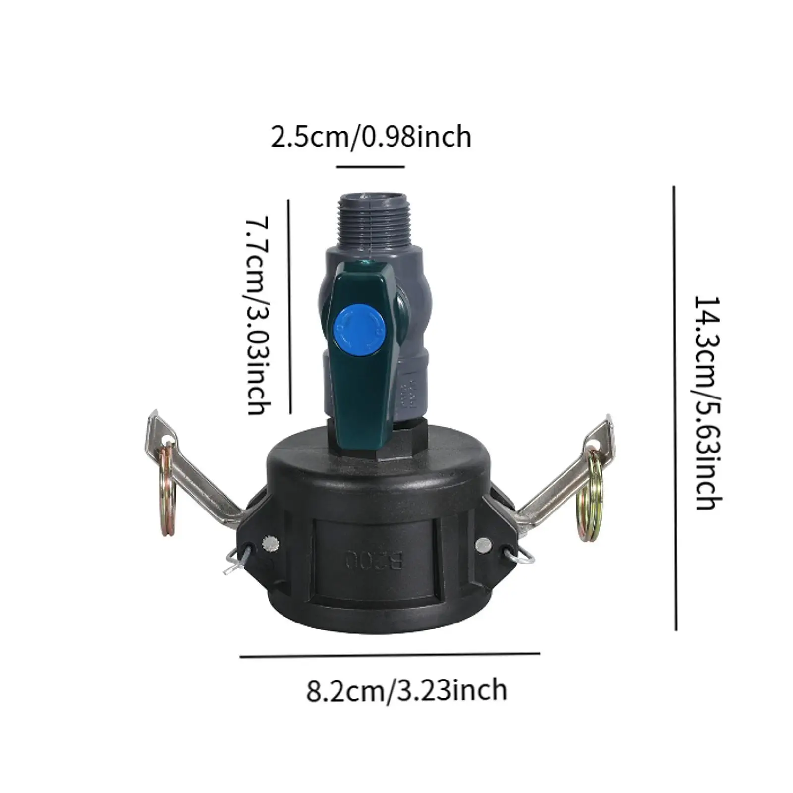 Adaptador IBC Tote IBC Tote para adaptador de mangueira de jardim, 2 polegadas a 3/4 polegadas macho IBC