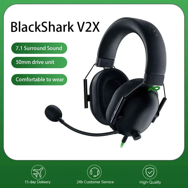 BlackShark V2X Over-Ear Headphones with 7.1 Surround Sound for Competitive Play and Battle Royale Games