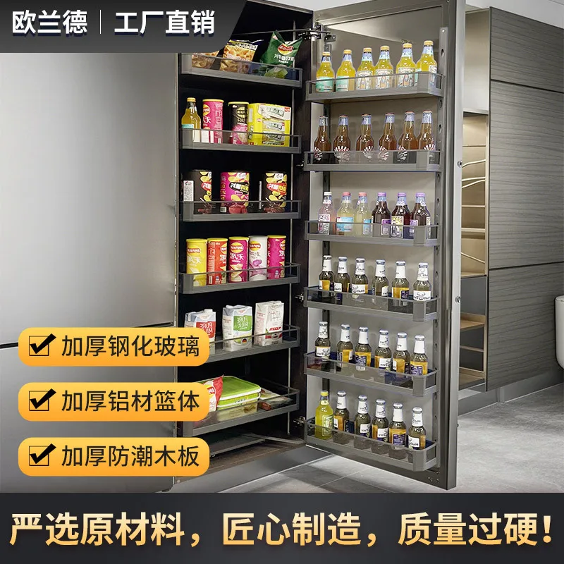 Extremely shallow cabinet, high cabinet, monster kitchen cabinet, open door, big monster, deep meal side seasoning, snack cabine