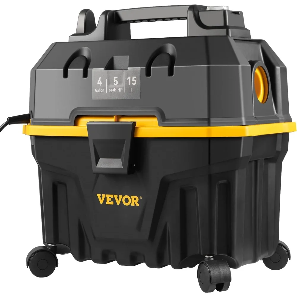 Aspirapolvere umido/secco da 4 galloni con potenza di picco di 5 HP: forte aspirazione, funzione soffiante e bocchetta a lancia 3 in 1