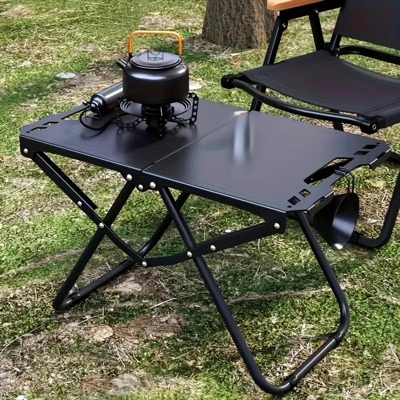 Lightweight Carbon Steel Portable Foldable Camping Table - Multipurpose BBQ & Picnic Table for Outdoor Travel, Hiking & Camping