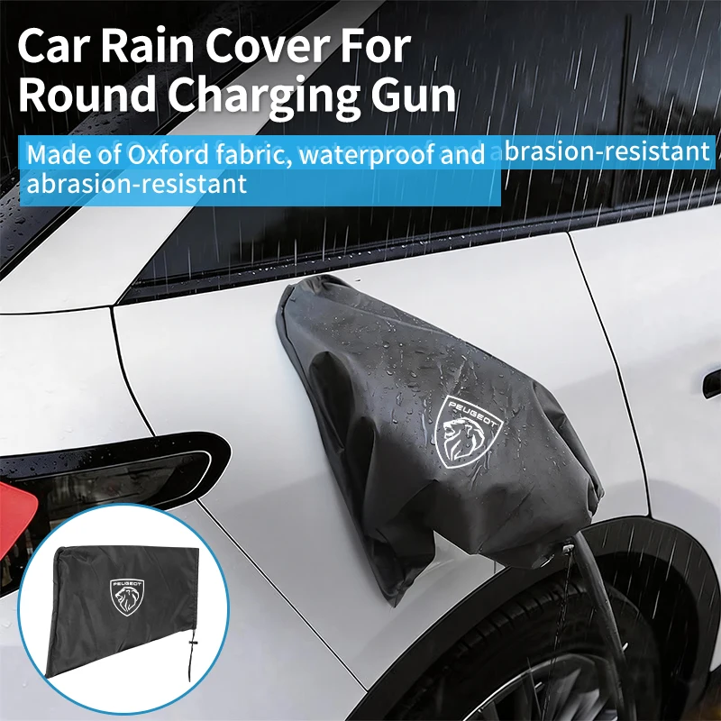 Car Oxford Cloth Charging Gun Rain Cover Charger Plug Cover Accessories For Peugeot 3008 207 208 407 508 2008 5008