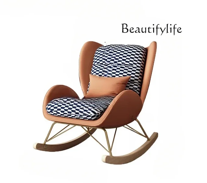 

C Light Luxury Rocking Chair Balcony Leisure Lazy Living Room Home Recliner Nordic Sofa Chair