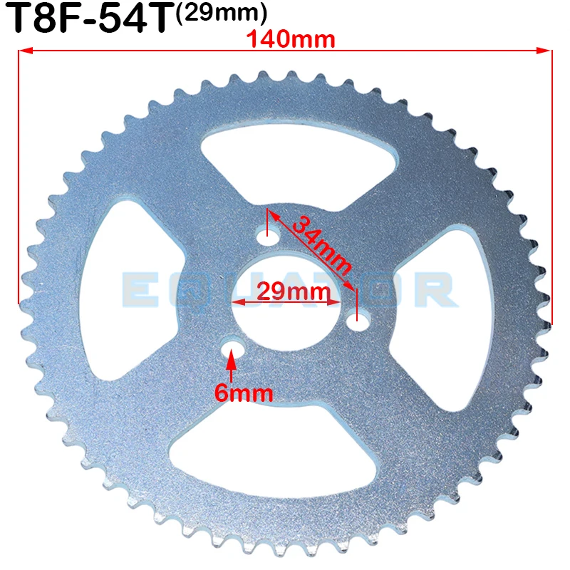 54 64 Zähne 54T 64T T8F 29 MM Kettenrad Für Razor EVO X-Treme IZIP Roller 47CC 49CC Mini Moto Quad Dirt Pit Bike