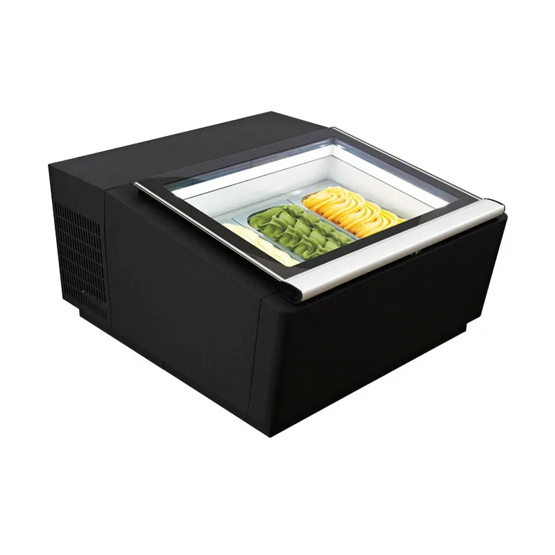 Commercial Ice Cream Showcase Ice Cream Freezer Display Gelato Display Ice Cream Freezing Machine -16~-22 °C 110/220V